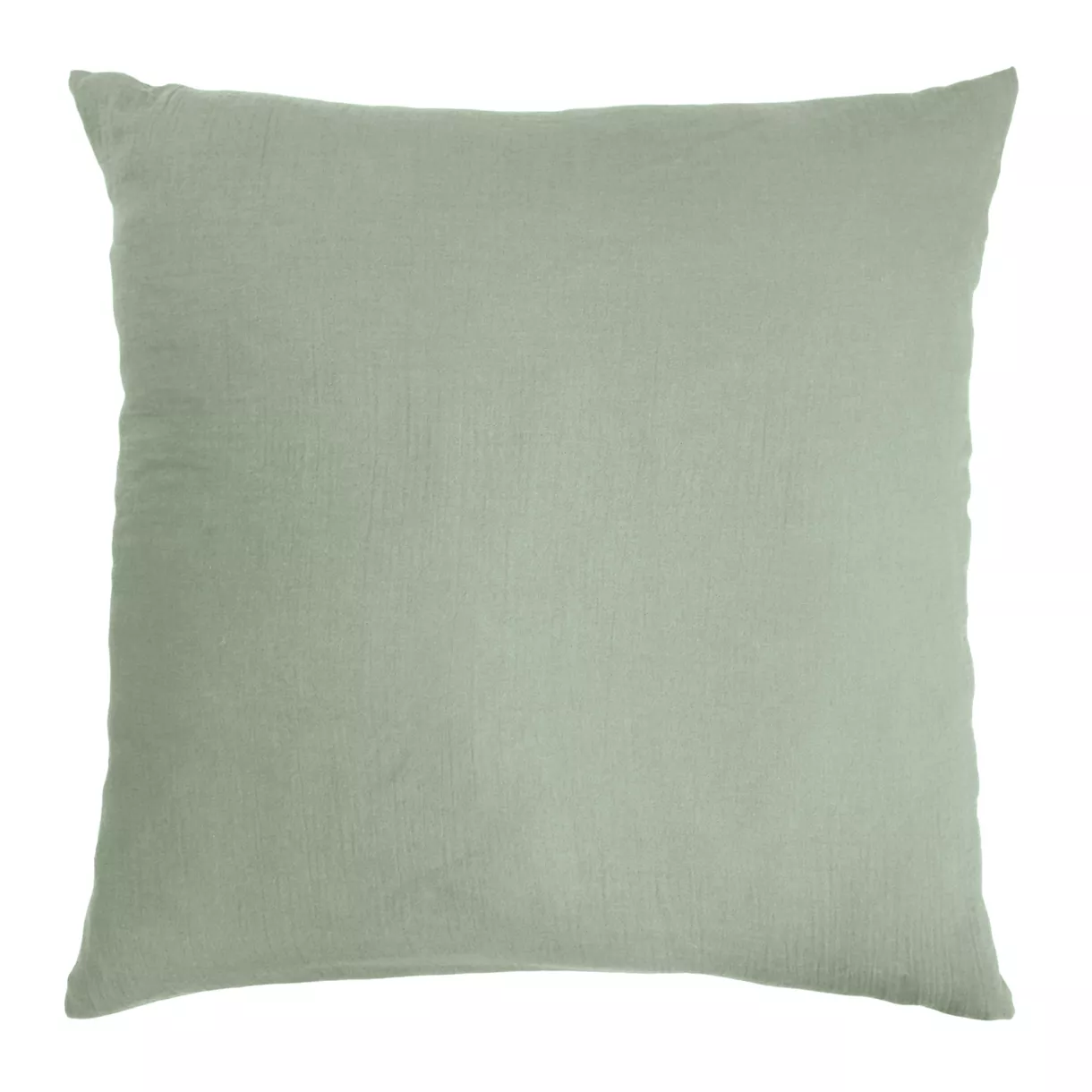 Taie d'oreiller carrée gaze de coton (80 x 80 cm) Gaïa Vert eucalyptus