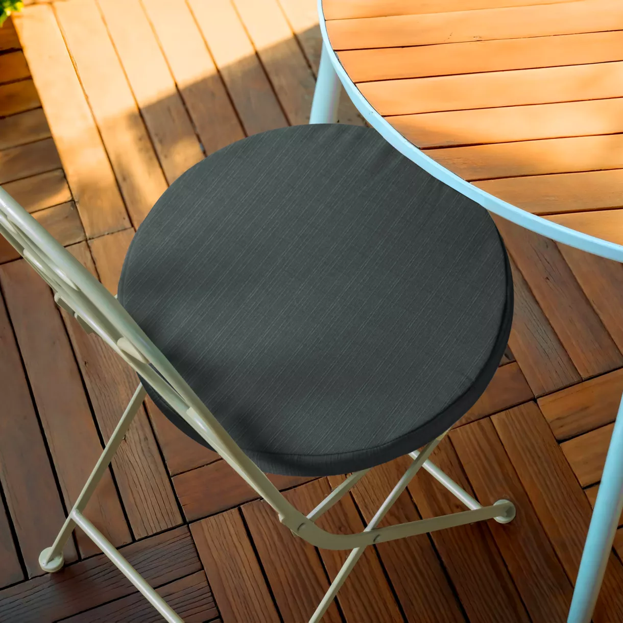 Stoelkussen rond (40 cm) Sunset Antraciet