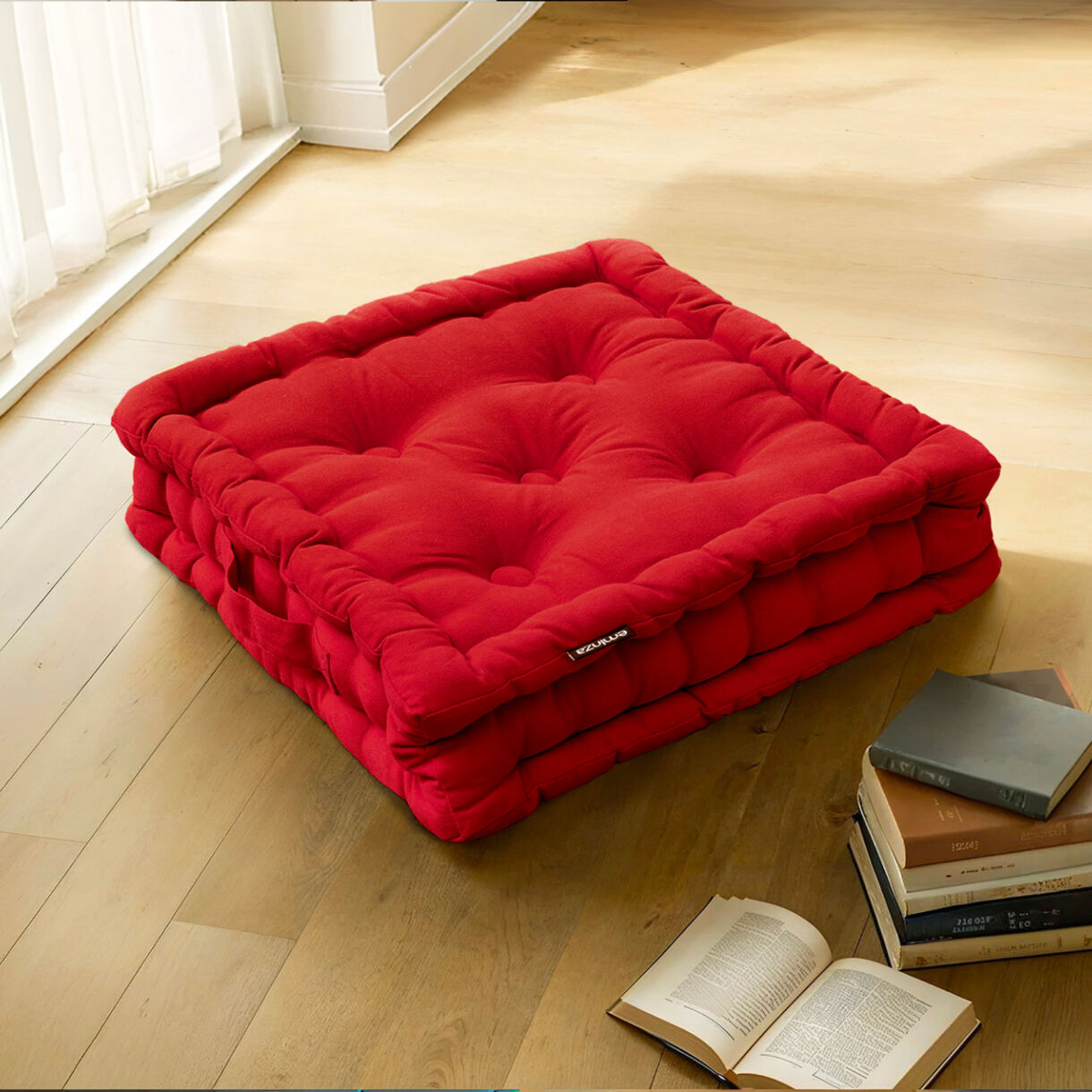 Cuscino da pavimento (40 x H10 cm) Pixel Rosso ciliegia 1