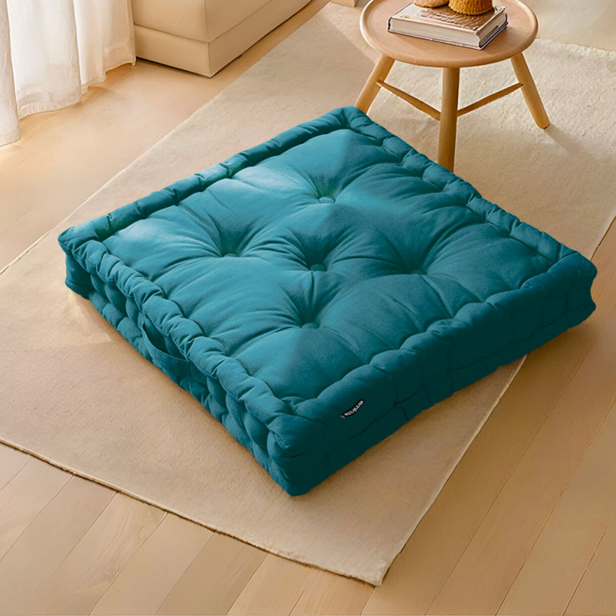 Cuscino da pavimento (60 x H10 cm) Pixel Blu anatra 1