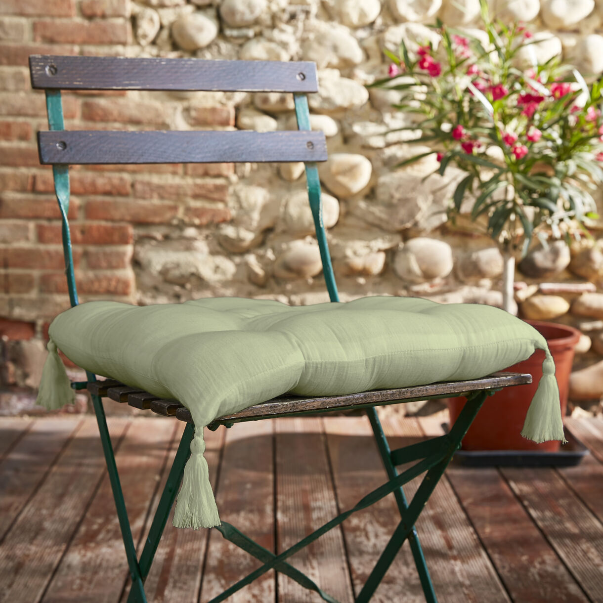 Coussin de chaise (40 cm) Gaïa Vert tilleul 1
