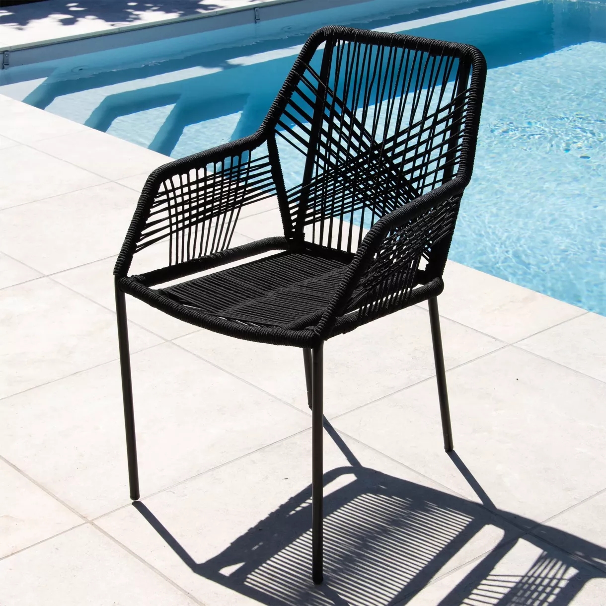 Sillón de jardín apilable Seville - Negro 1