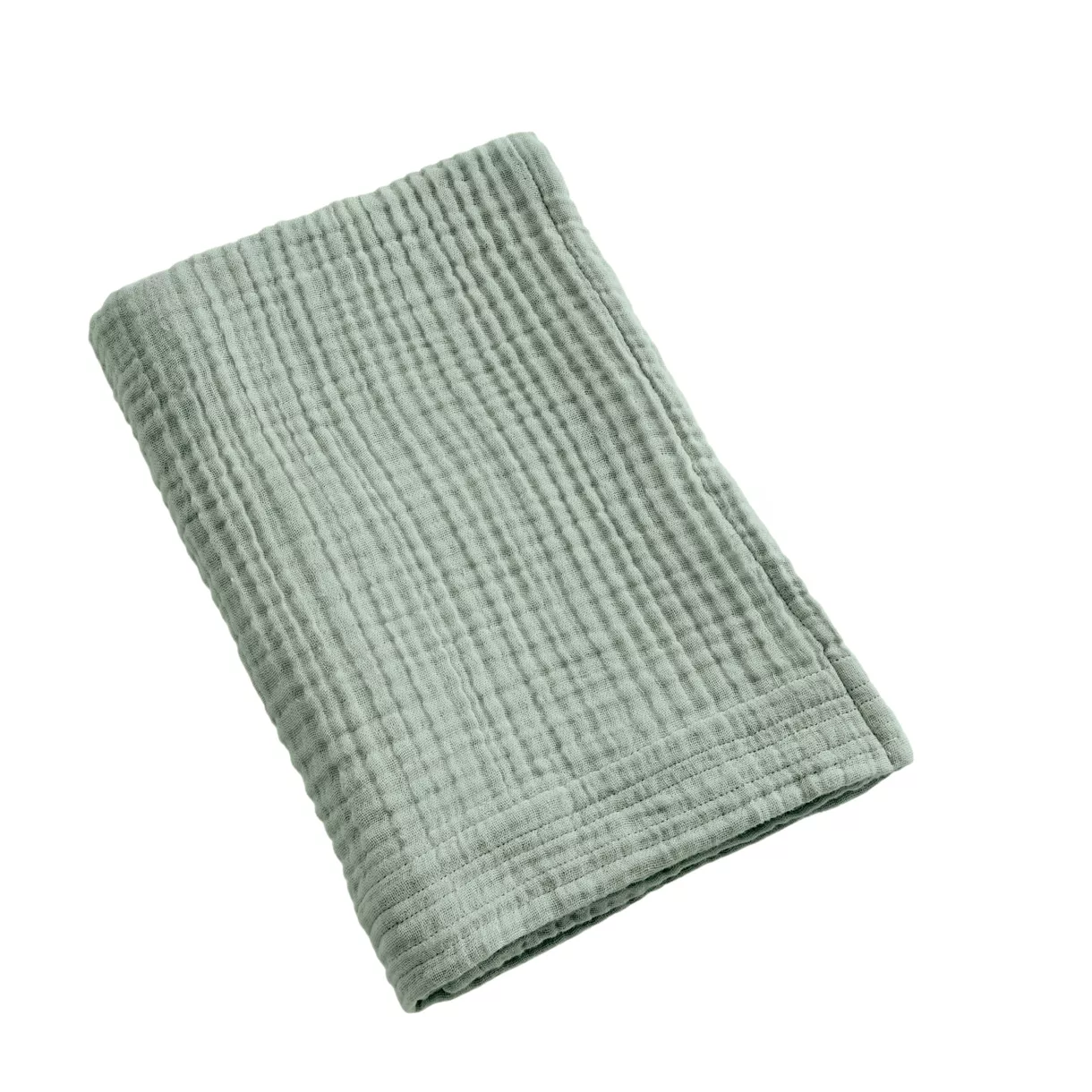 Serviette de bain gaze de coton (70 x 130 cm) Gaïa Vert eucalyptus