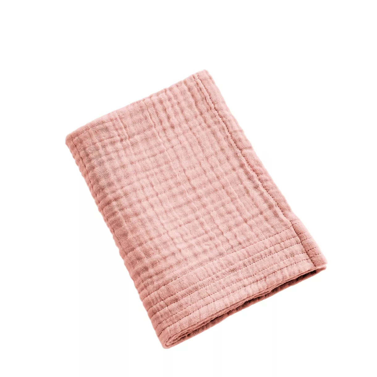 Serviette de bain gaze de coton (30 x 50 cm) Gaïa Rose pêche