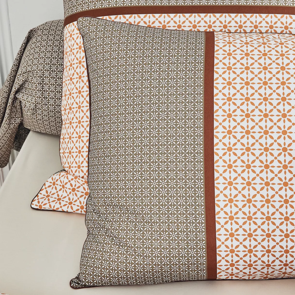 Funda de almohada rectangular en percal de algodón (50 x 70 cm) Gabin Multicolor