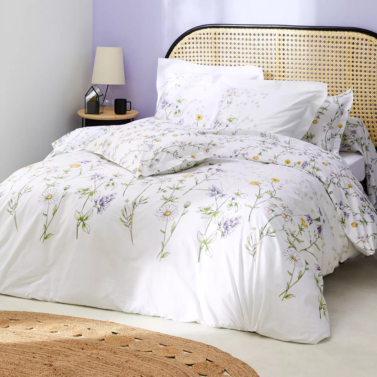 Housse de couette coton (300 x 240 cm) Floriflora Blanche