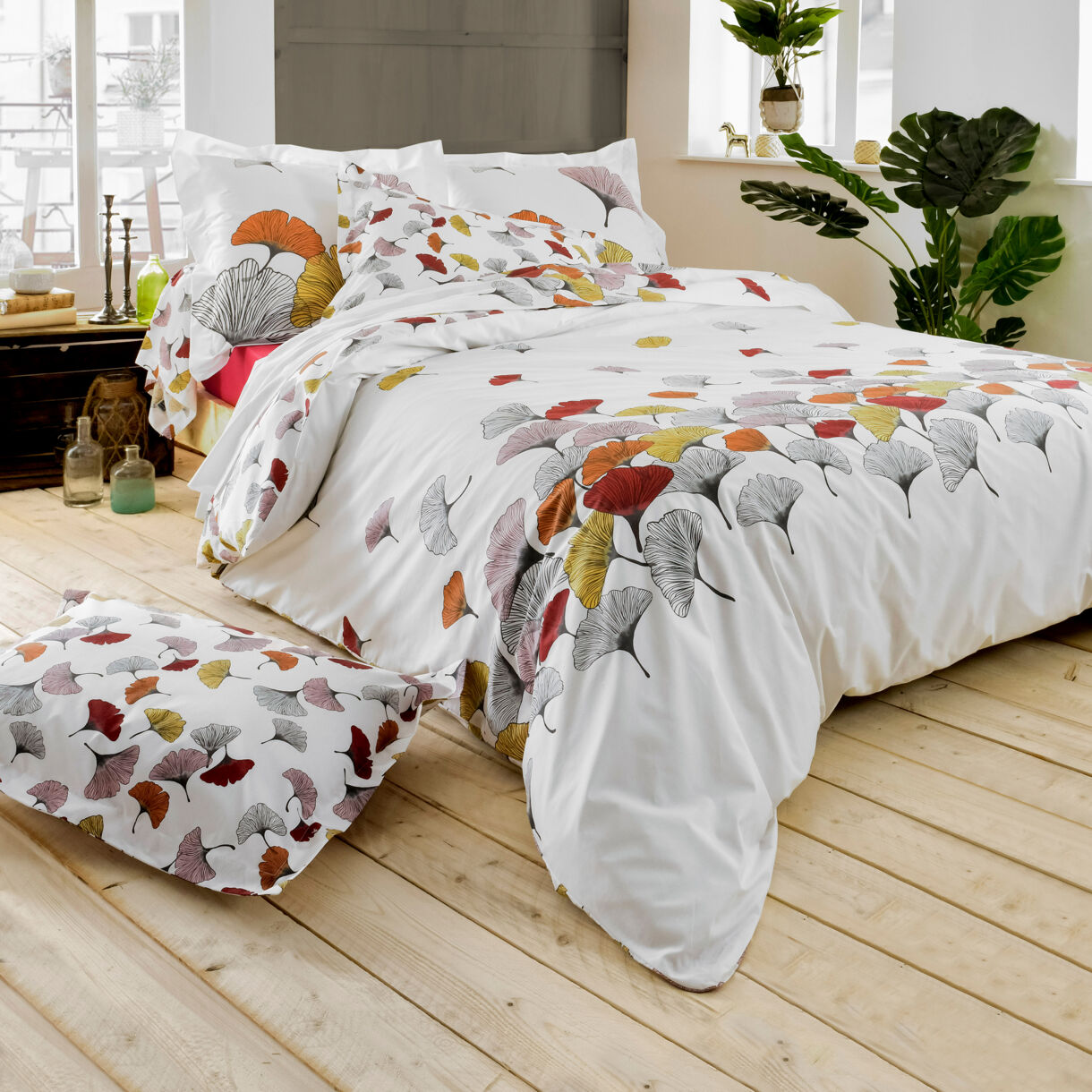 Perkal-Bettbezug (200 cm) Ginkgo Mehrfarbig