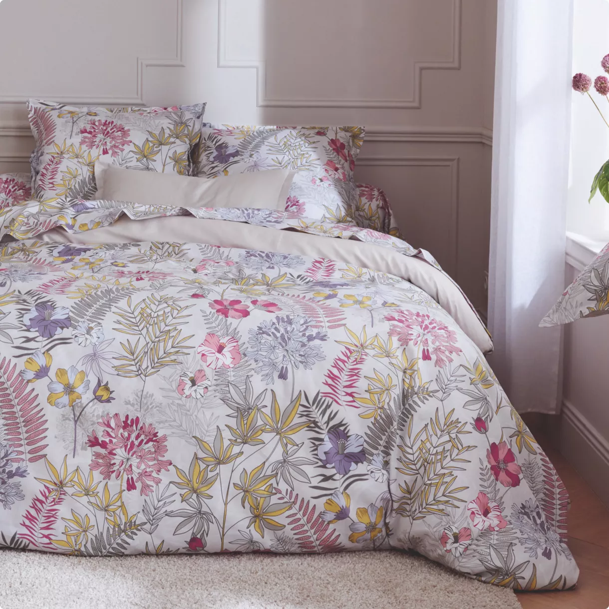 Funda nórdica en satin de algodón (240 x 220 cm) Anaïs Multicolor