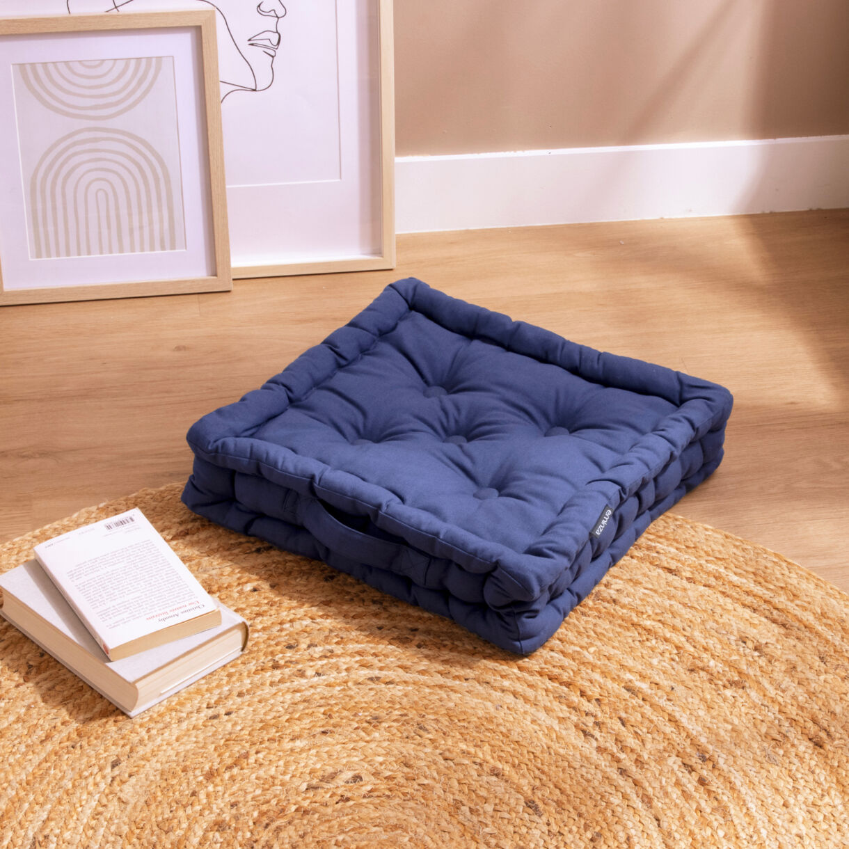 Cuscino da pavimento (40 x H10 cm) Pixel Blu marine 1