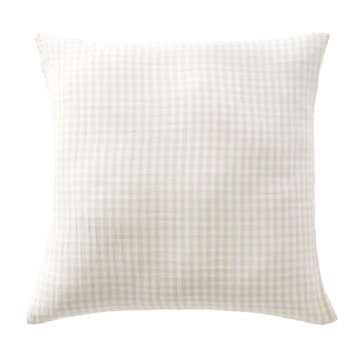 Funda de almohada cuadrada en gasa de algodón (60 x 60 cm) Vickie Beige