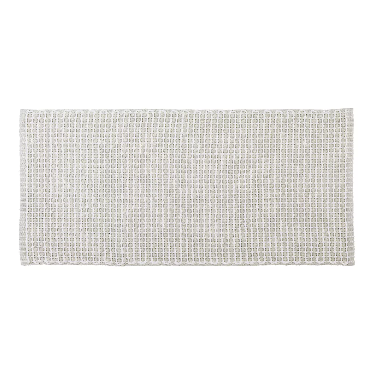 TAPIS POLYESTER/COTON TRESSE 50X120 CM - BLANC/IVOIRE