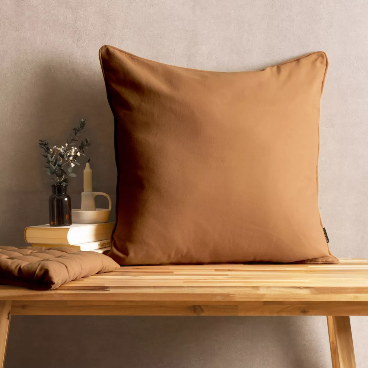 Coussin carré coton (60 x 60 cm) Pixel Camel