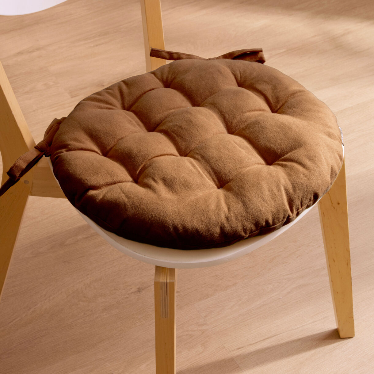 Coussin de chaise rond coton (40 cm) Pixel Camel