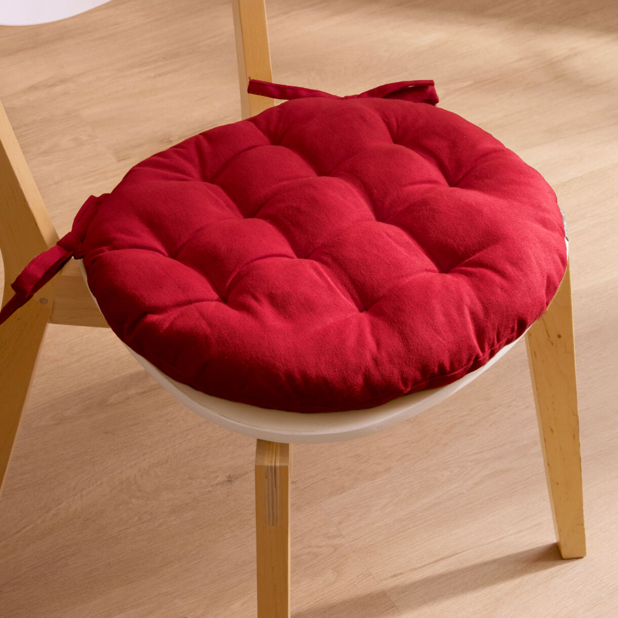 Coussin de chaise rond coton (40 cm) Pixel Rouge