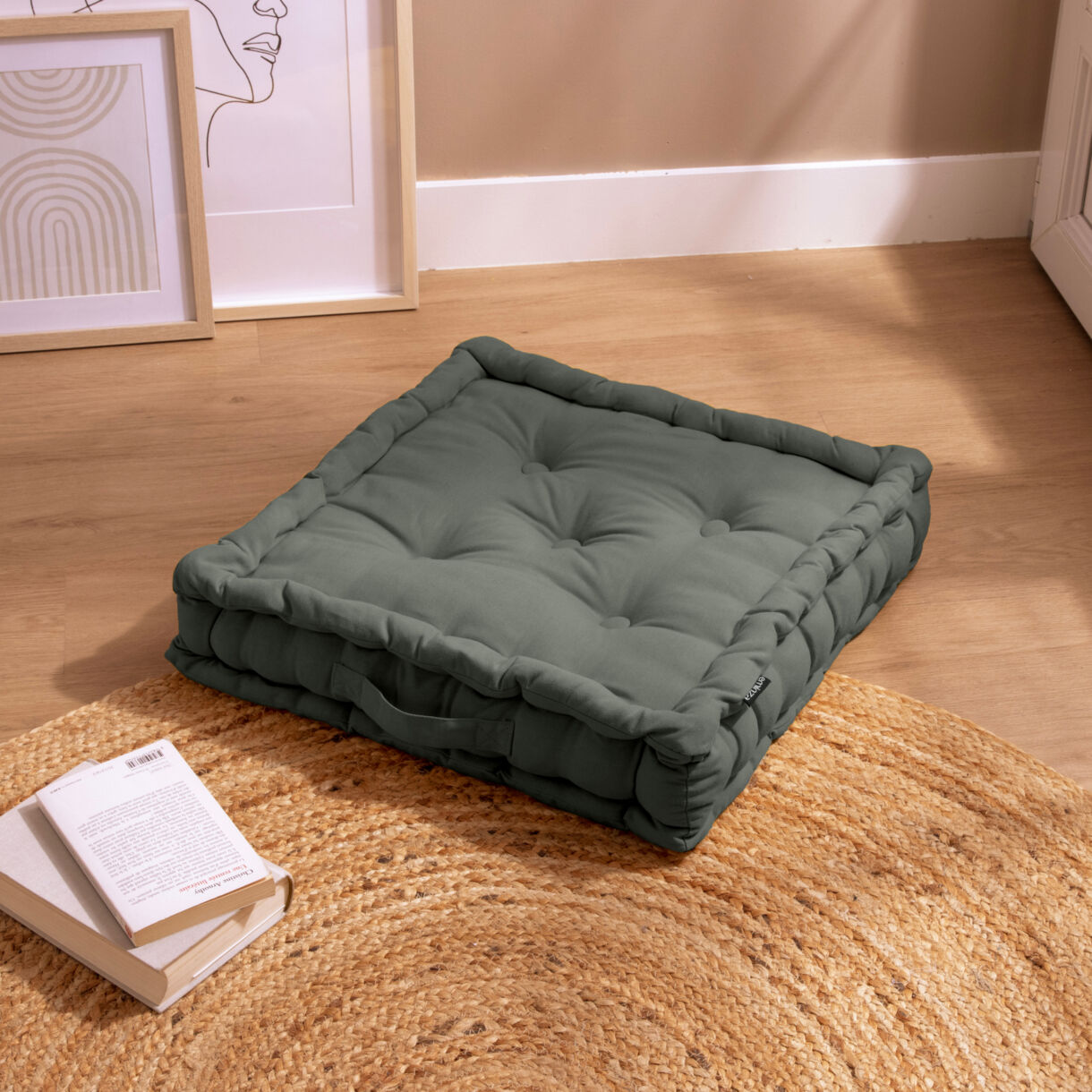 Cuscino da pavimento (50 x H10 cm) Pixel Verde cachi