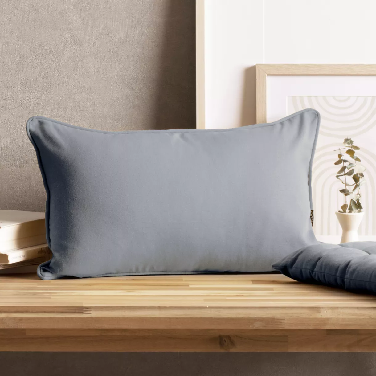 Cuscino rettangolare in cotone (30 x 50 cm) Pixel Grigio