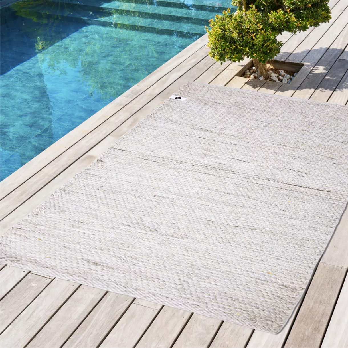 Alfombra de exterior (50 x 80 cm) Leo Beige moteado	