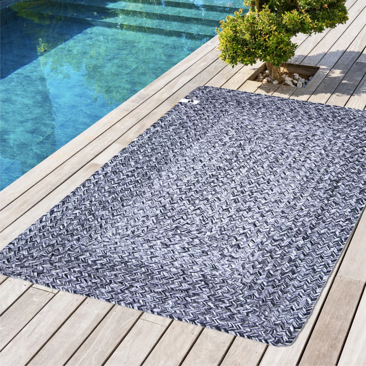 Tapis d'extérieur rectangulaire (50 x 80 cm) Pablo Poivre et sel