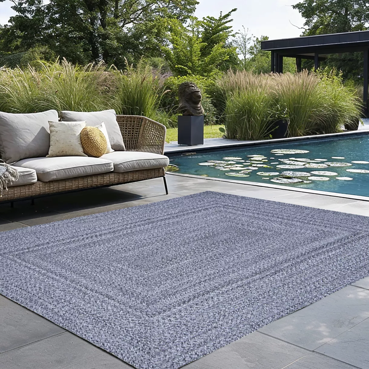 Tapis d'extérieur rectangulaire (160 x 230 cm) Pablo Poivre et sel
