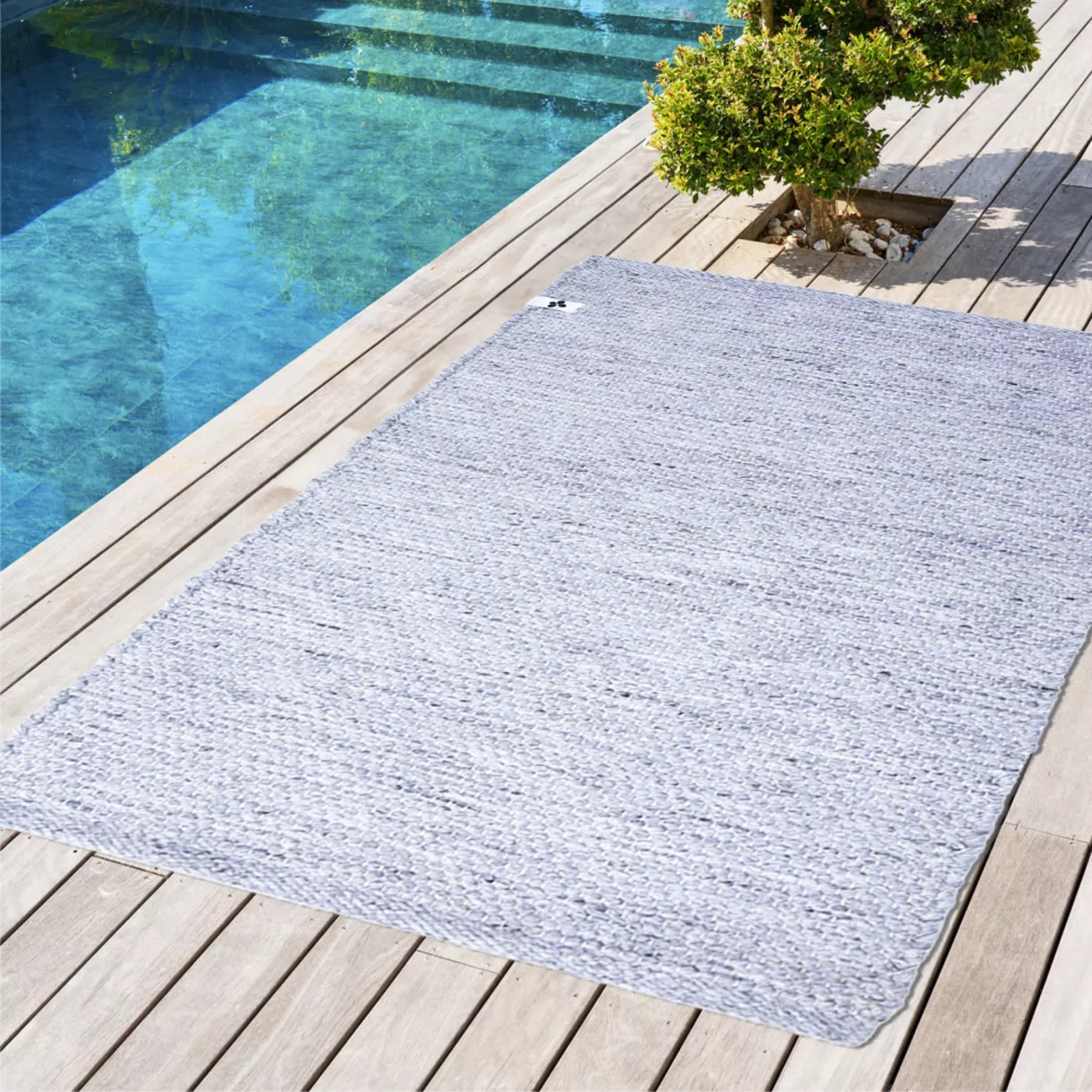 Alfombra de exterior (50 x 80 cm) Léo Gris moteado 1