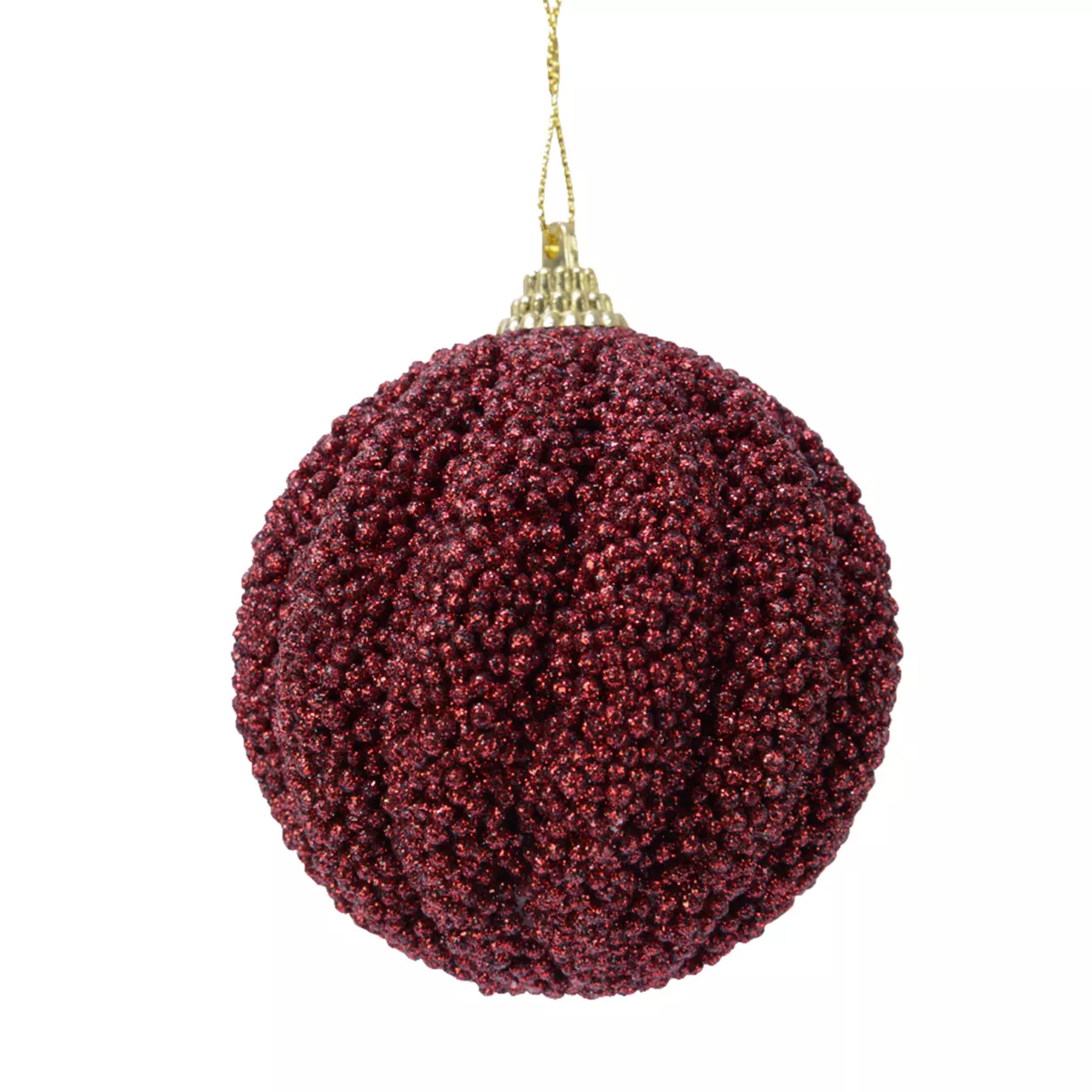 Set van 12 kerstballen (D80 mm) Etincelle Bordeauxrood