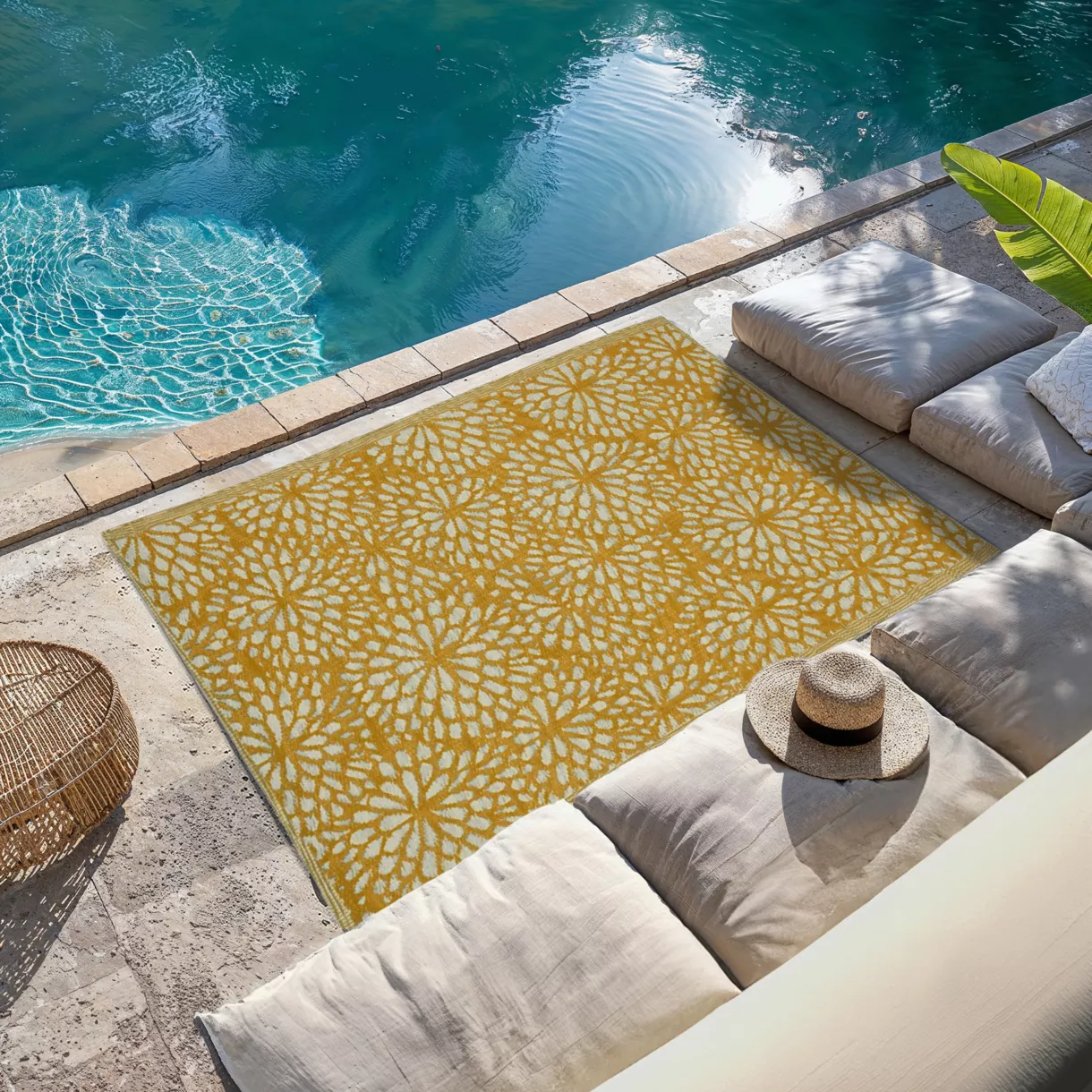Tapis d'extérieur (120 x 180 cm) Stessy Jaune 1