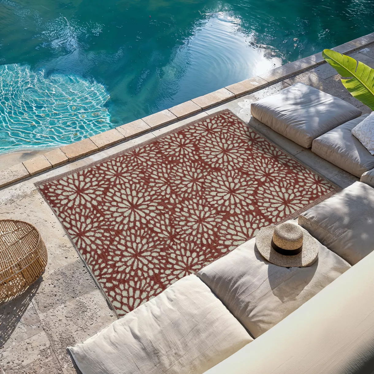 Alfombra de exterior (120 x 180 cm) Stessy Rojo 1