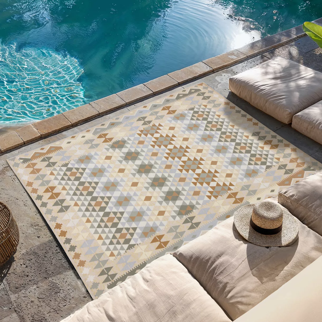 Rechthoekig outdoor vloerkleed (120 x 170 cm) Aztek Meerkleurig