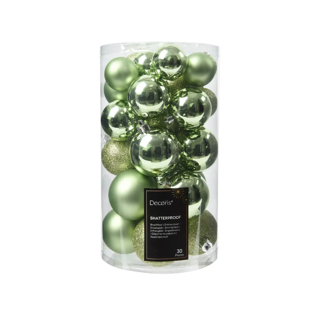 Set van 30 geassorteerde Kerstballen Alpine Groene Thee