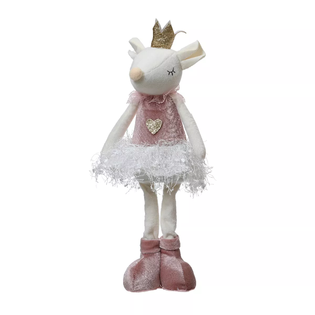 Kerstmuis staand (H37 cm) Suzane Ballerina danseres Roze