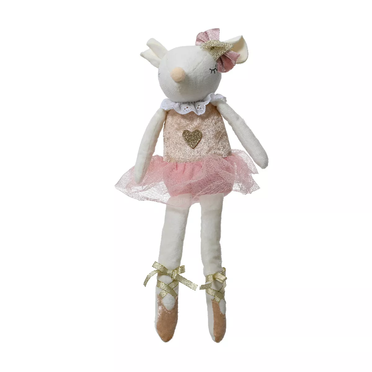 eminza Souris de Noël (H37 cm) Salomé Danseuse ballerine Pêche
