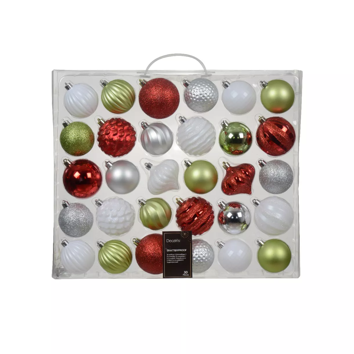 Kit de decoración de árbol de Navidad Agéna Verde, blanco y rojo