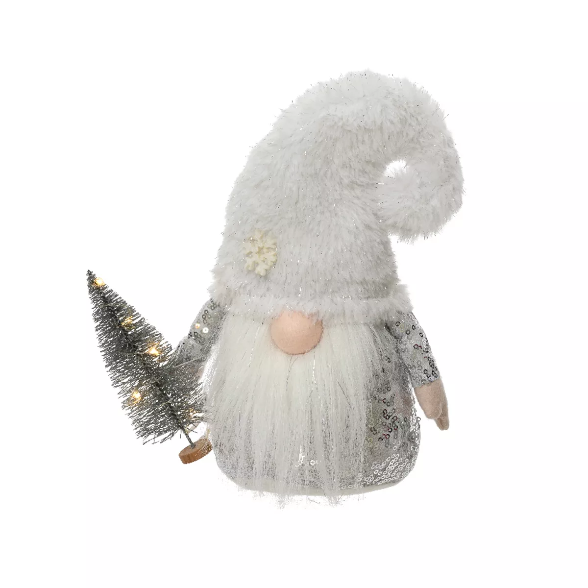 Duende de Navidad luminoso 5 LED (H23 cm) Igor Gorro blanco