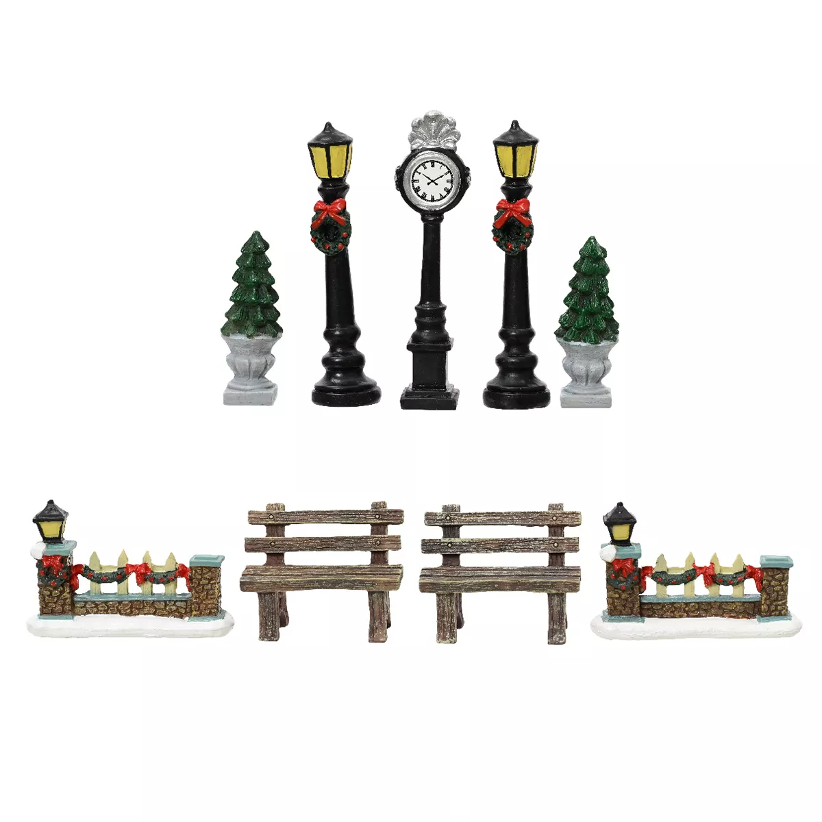 Pakket van 9 accessoires (H12 cm) Stadsinrichting voor dorp