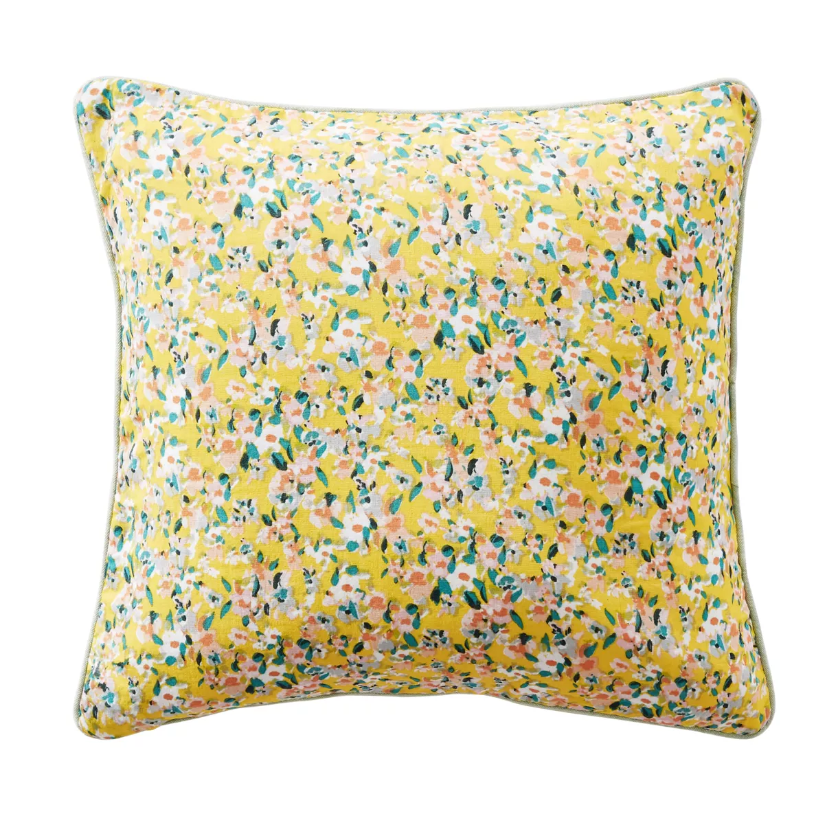 Cojín cuadrado en gasa de algodón (45 x 45 cm) Abigaël Amarillo