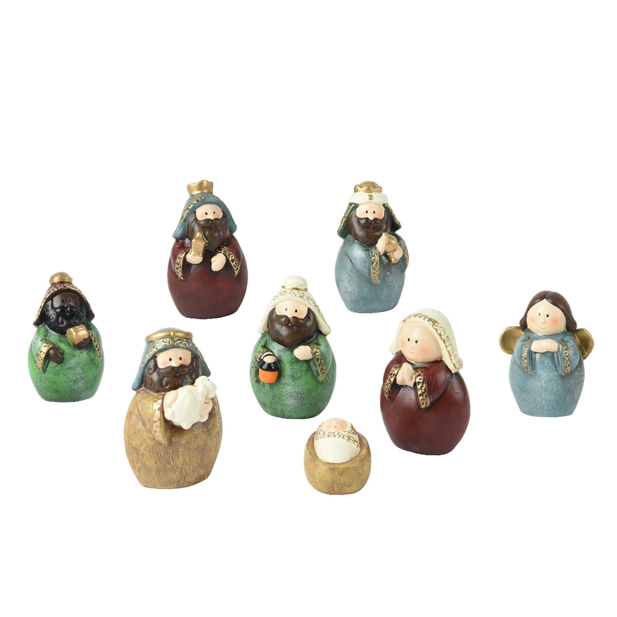 De 8 santons (Hoogte 10 cm) van Martin