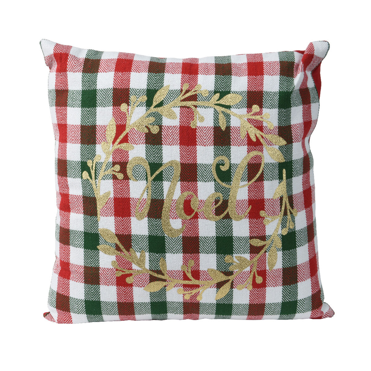 1 Coussin eg coton L45.00-W45.00-H10.00cm vert/rouge