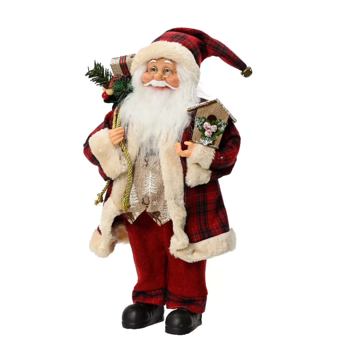 Traditionele Kerstman (H45 cm) Emile en zijn vogelhuisje