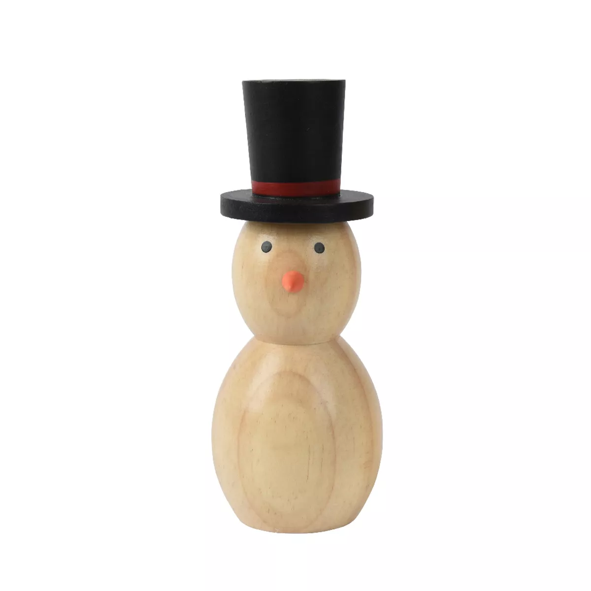 Père Noël en bois à poser (H10 cm) Chapeau Noir