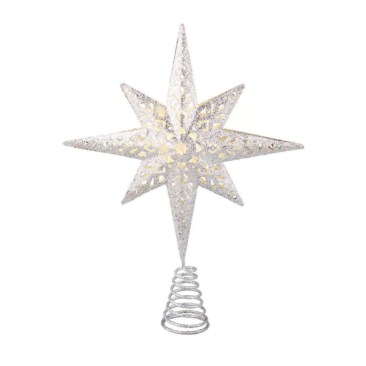 Cimier de sapin lumineux 10 LED Crystal Or/Blanc chaud
