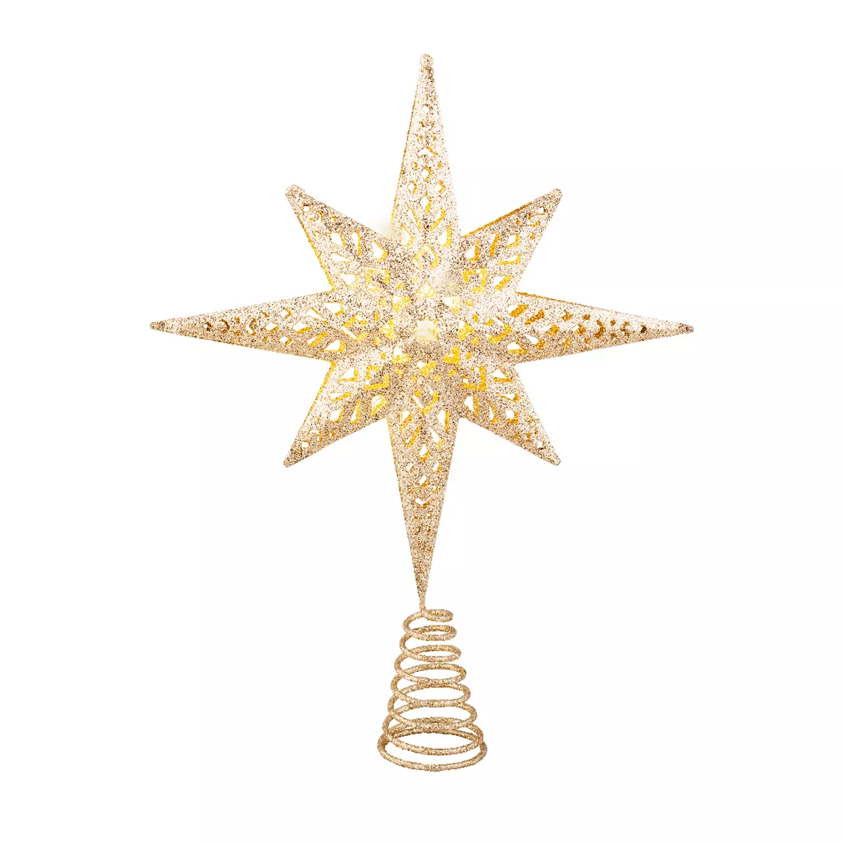 Copa para árbol luminosa 10 LED Crystal Oro/Blanco cálido