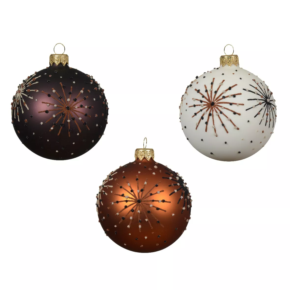 Lot de 6 boules de Noël en verre (D80 mm) Nuit étoilée Multicolore