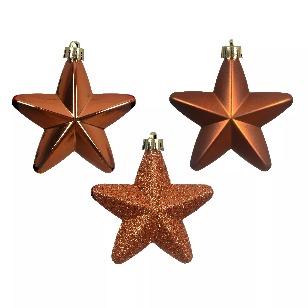 Lote de 6 estrellas de Navidad para colgar (H7 cm) Alpine Calabaza