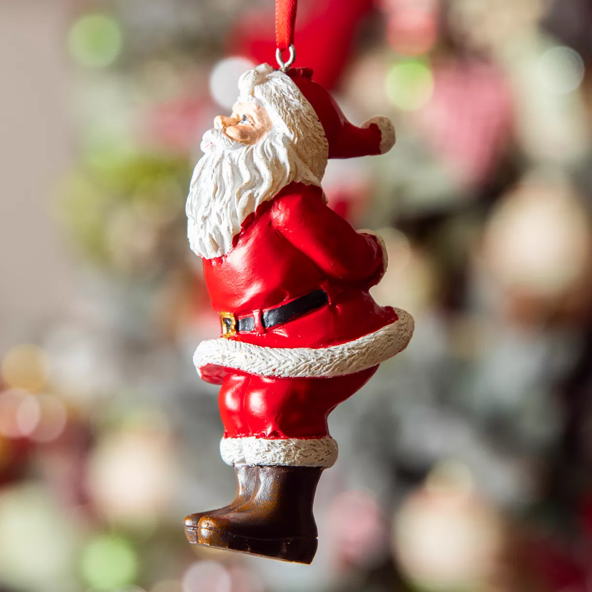 Hangende Kerstman (H10 cm) Kerst Rood en wit