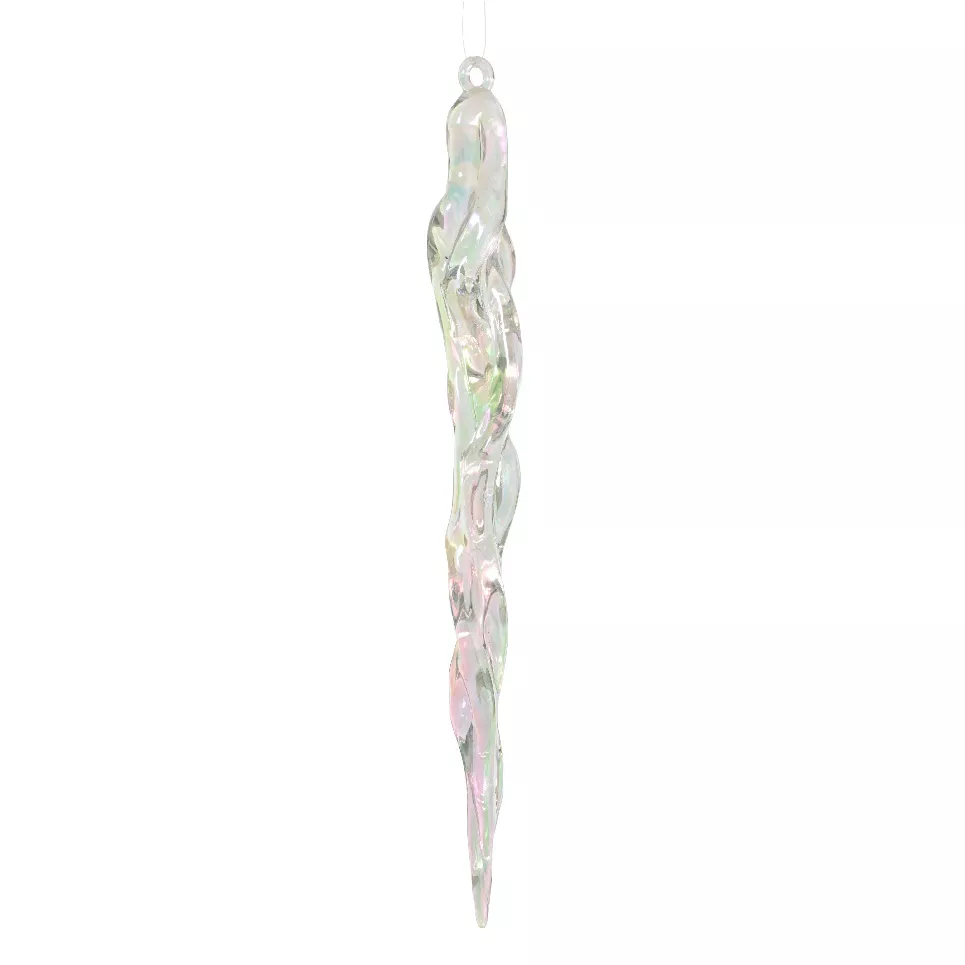 eminza Stalactite à suspendre (H18 cm) Ice Transparent irisé