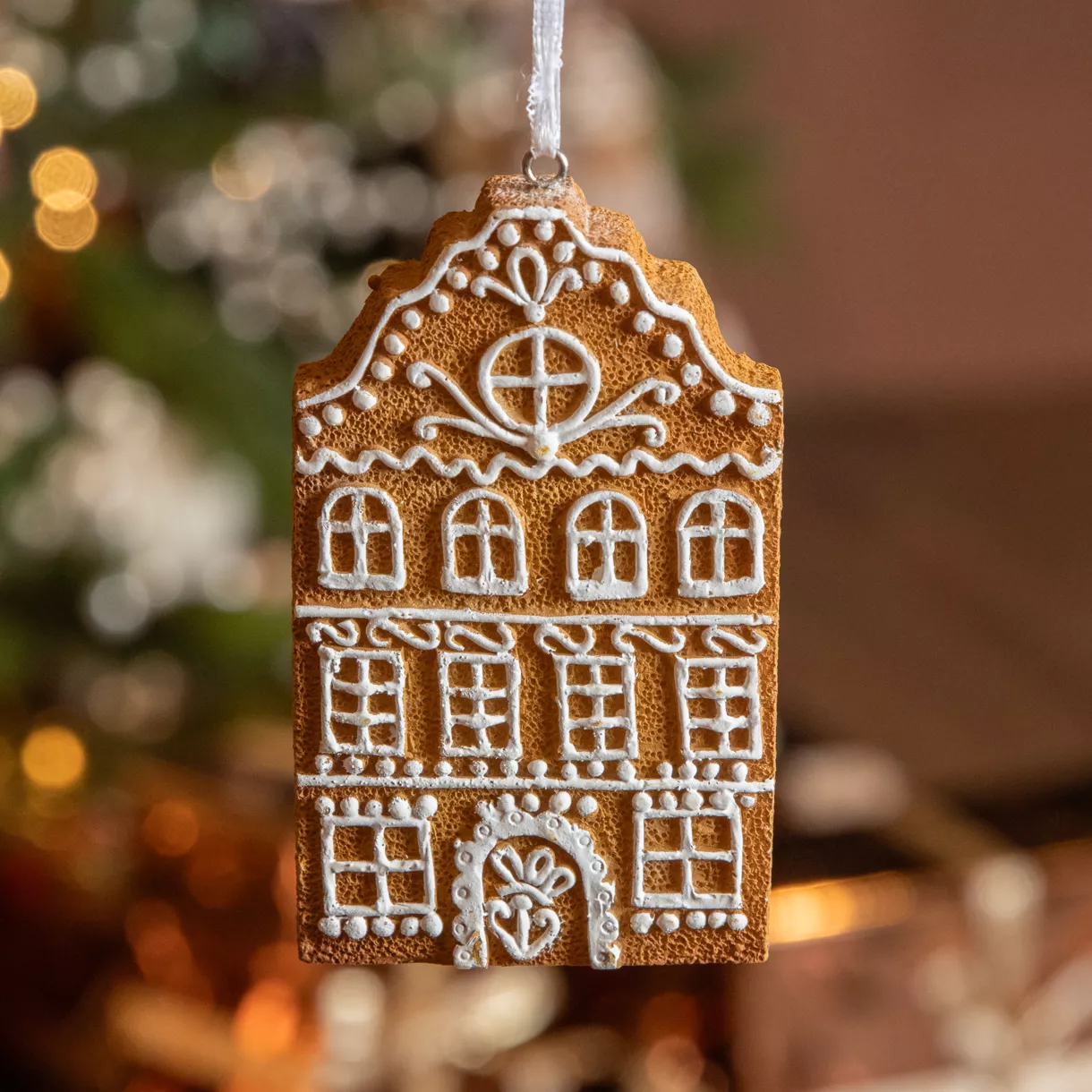 Casita para colgar (H10 cm) Pan de jengibre de Navidad