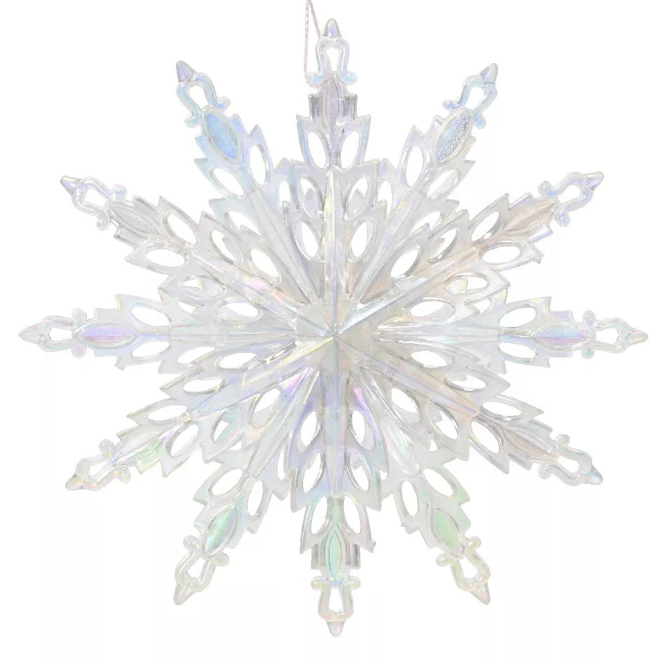 Fiocco di neve da appendere (D14 cm) Ice Trasparente iridescente