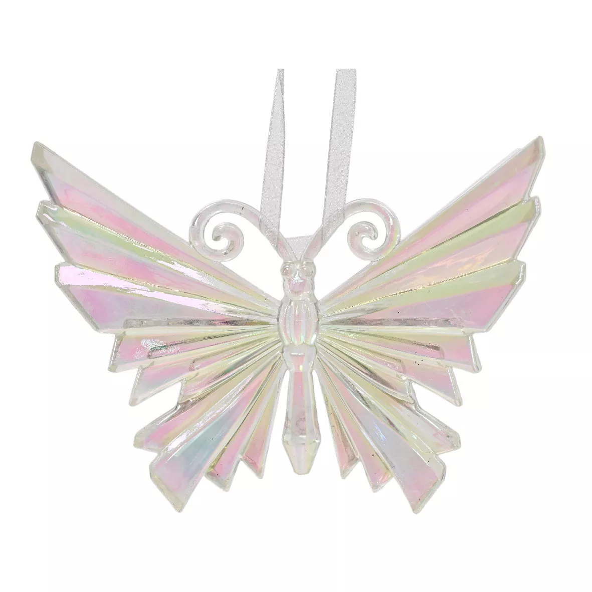 Papillon de Noël à suspendre (H11 cm) Ice transparent irisé