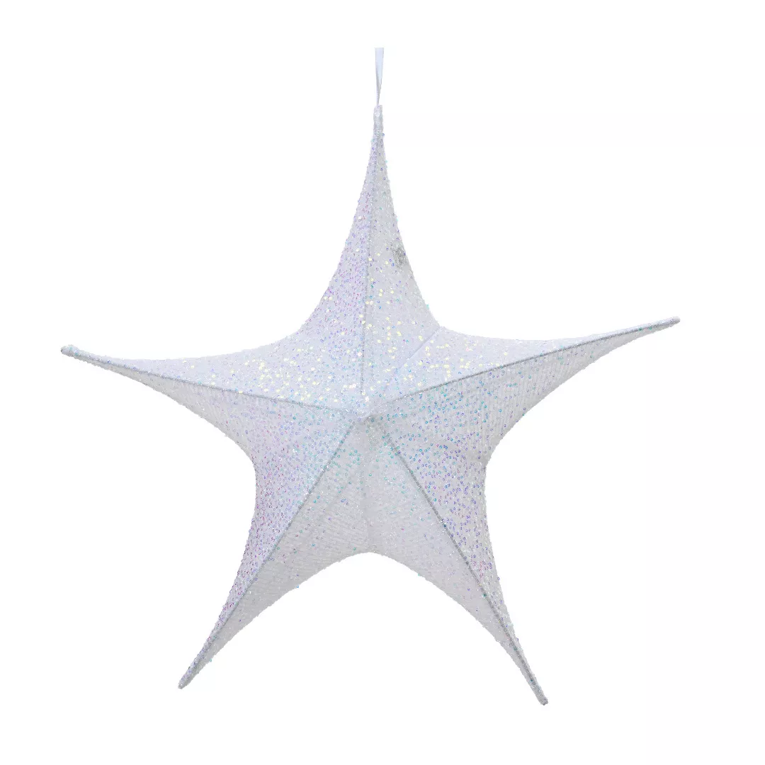 Etoile de Noël à suspendre (D80 cm) Christmas pailleté Irisé