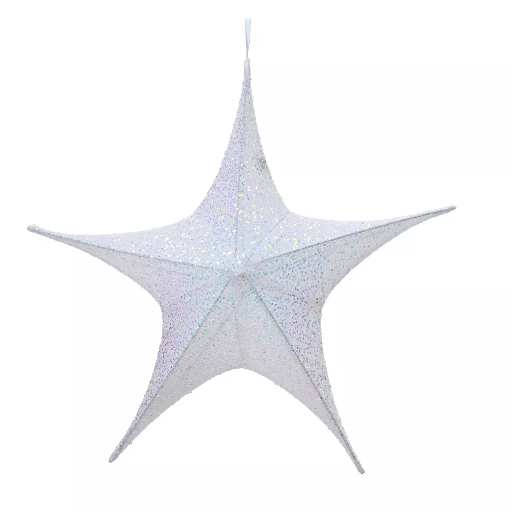 Kerstster om op te hangen (D80 cm) Glitterend Iridescent Kerstmis